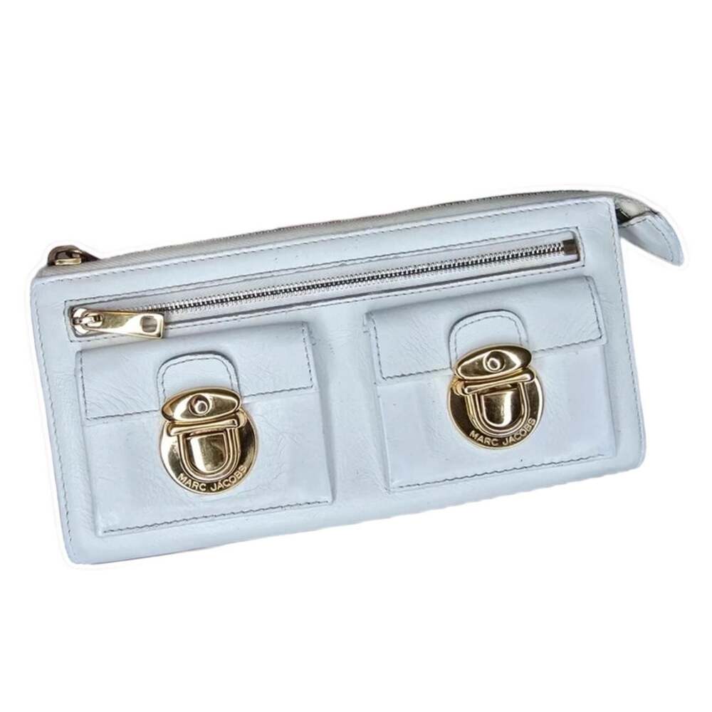Marc Jacobs Turnlock Italian Leather Clutch Wallet